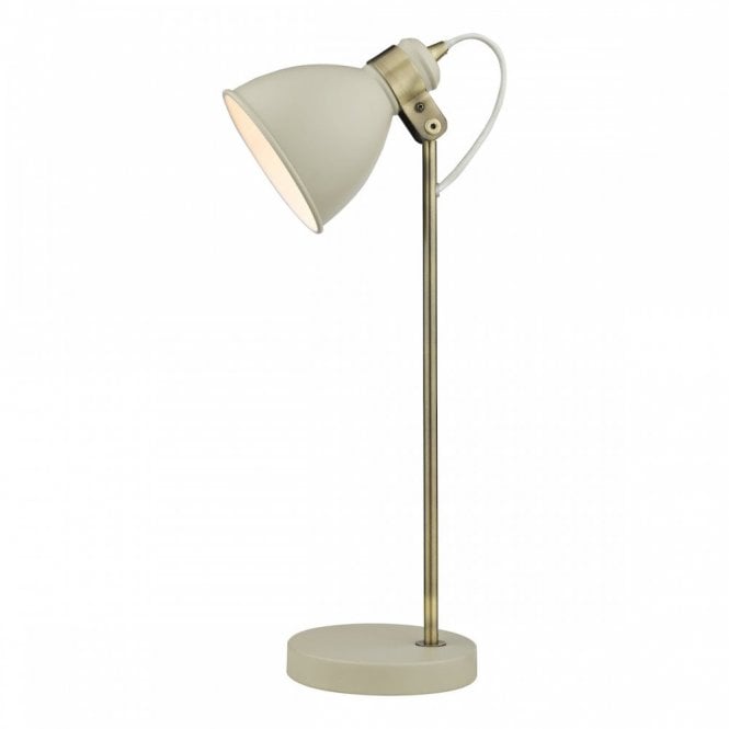 Frederick Cream Painted and Antique Brass Table Lamp