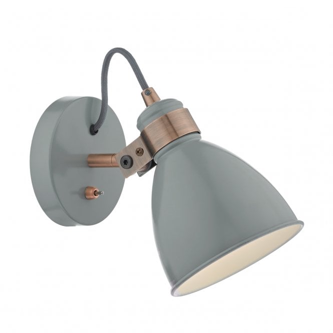 FREDERICK - Grey Copper Wall Light , Switched