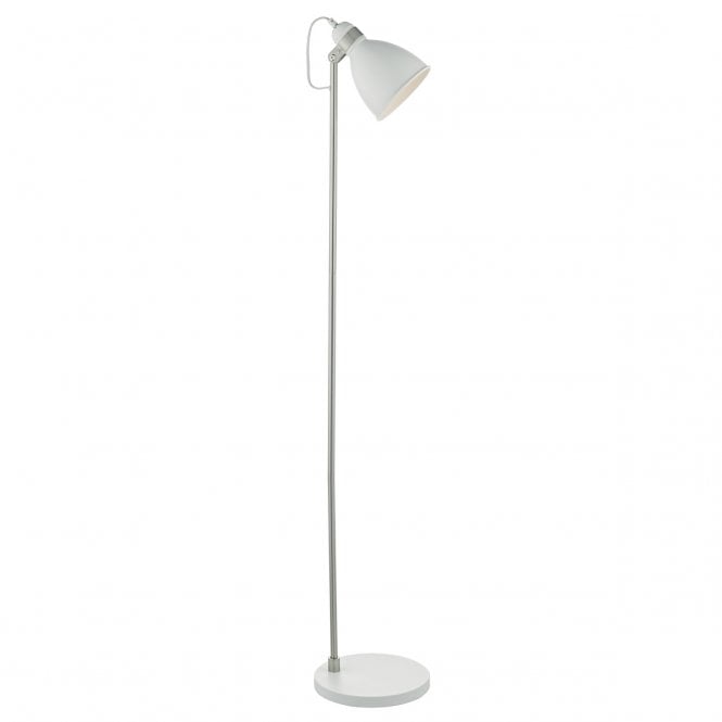 FREDERICK - White Satin Chrome Floor Lamp