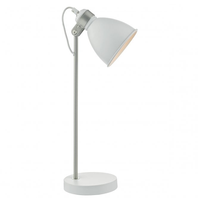 FREDERICK - White Satin Chrome Table Lamp