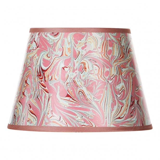 FRIDA Red Marble Pattern Tapered Drum Shade 26cm