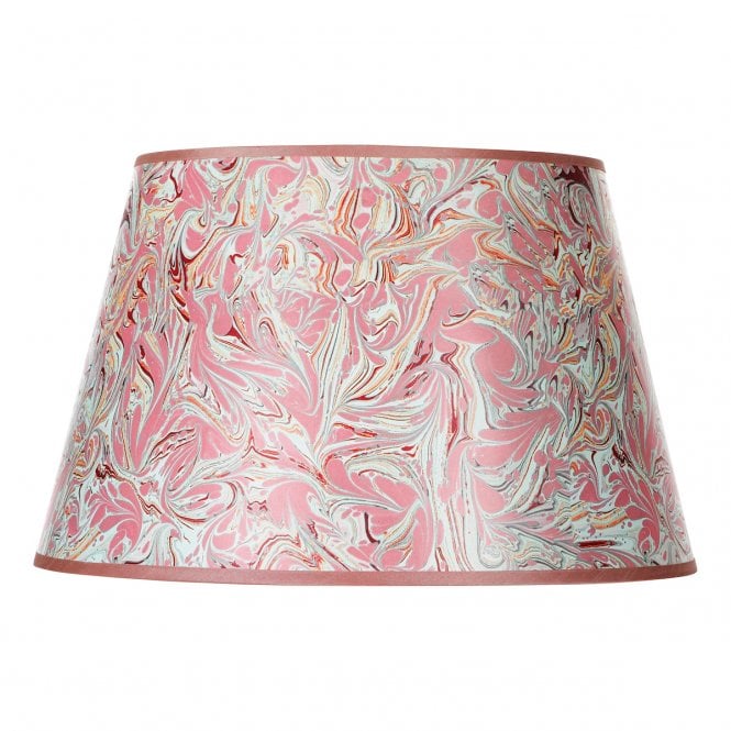 FRIDA Red Marble Pattern Tapered Drum Shade 45cm