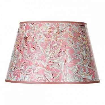 FRIDA Red Marble Pattern Tapered Drum Shade 45cm