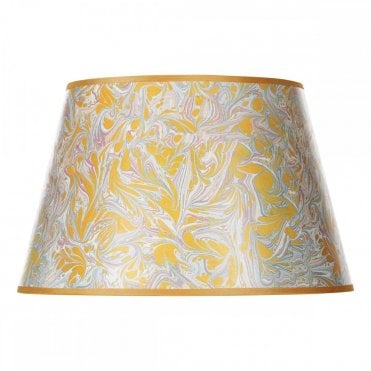FRIDA Yellow Marble Pattern Tapered Drum Shade 45cm