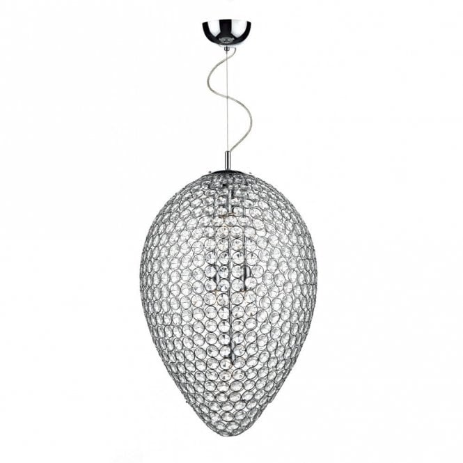 FROST - Double Insulated Chrome and Crystal Ceiling Pendant Light