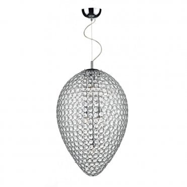 FROST - Double Insulated Chrome and Crystal Ceiling Pendant Light
