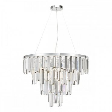 Fuentes 5 Light Crystal Chandelier in Polished Chrome with Smoked and Clear Crystals – Lighting and Lights