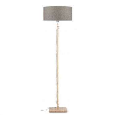 sustainable bamboo floor lamp with eco linen shade
