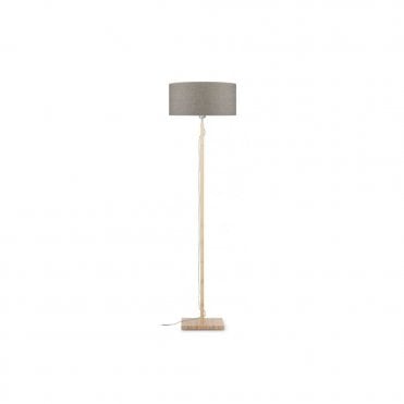 FUJI Bamboo Floor lamp with Dark Eco Linen Shade