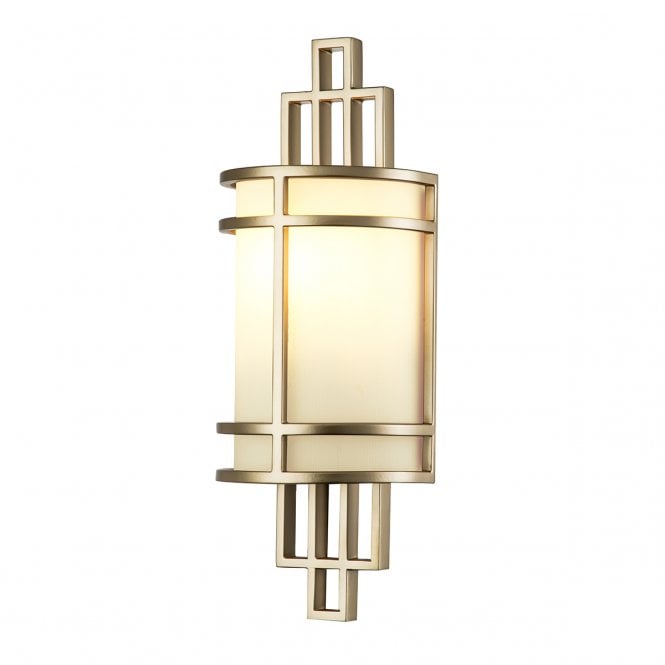 FUSION 1lt Wall Light in Painted Natural Brass with Opal Glass