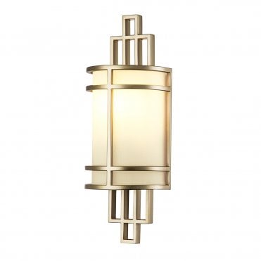 1lt Wall Light in Painted Natural Brass with Opal Glass