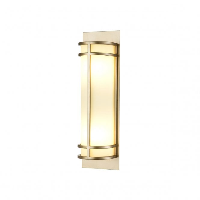 FUSION 2lt Wall Light in Painted Natural Brass with Opal Glass