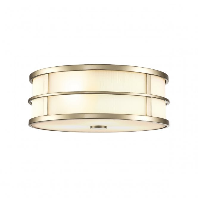FUSION 3lt Flush Mount in Painted Natural Brass with Opal Glass