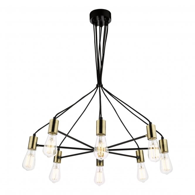 Gabriel Pendant Satin Black and Antique Gold