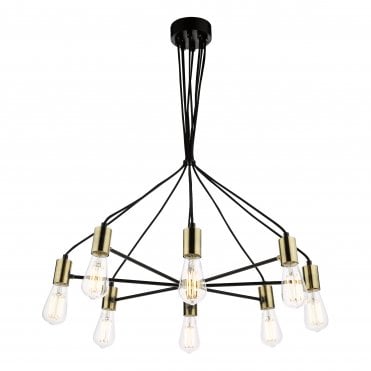 Pendant Satin Black and Antique Gold