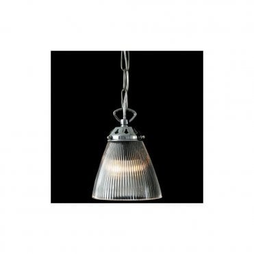 GADAR - Glass Industrial Ceiling Pendant In Polished Chrome