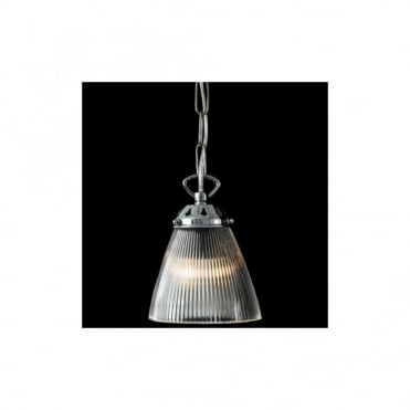 GADAR - Glass Industrial Ceiling Pendant In Polished Chrome