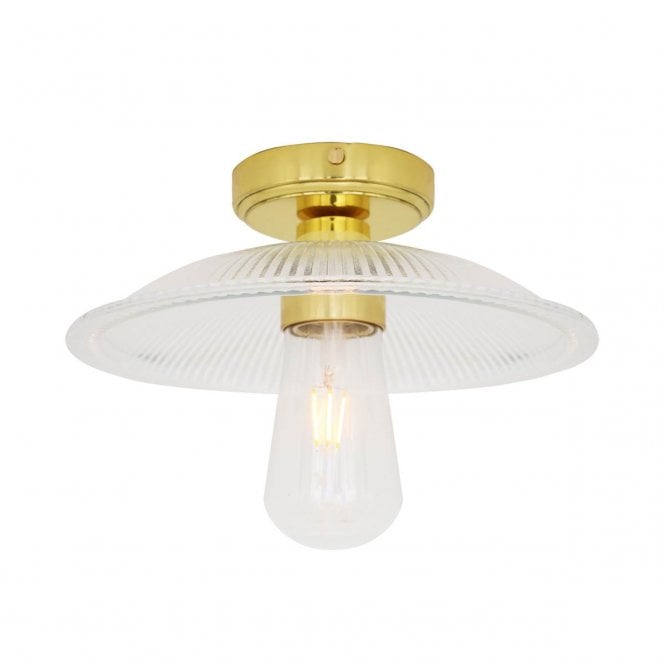 GAL Ceiling Industrial Bathroom Ceiling Light Polished Brass IP65