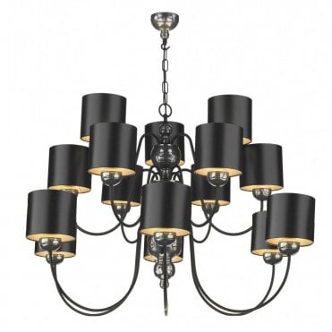 GARBO - Large Pewter Ceiling Light in Chrome