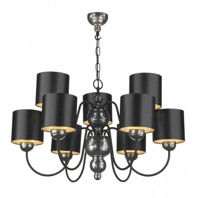 GARBO - Large Pewter Industrial Ceiling Light in Chrome