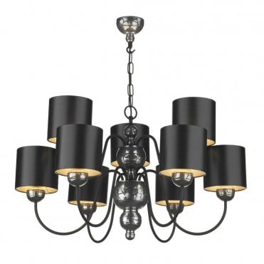 GARBO - Large Pewter Industrial Ceiling Light in Chrome