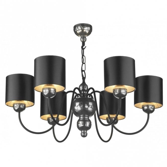 GARBO - Pewter Ceiling Light Black Shades