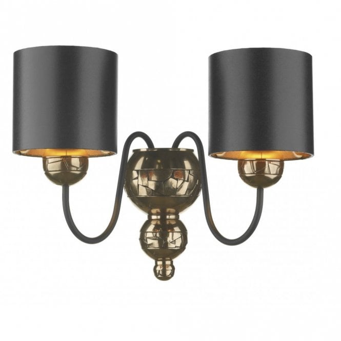 GARBO - Twin Bronze Wall Light Black Shades