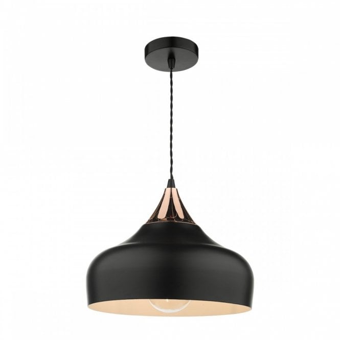 Gaucho Scandi Style Black And Copper Pendant Light