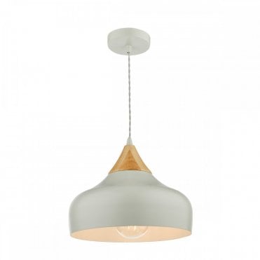 Gaucho Scandi Style Pale Grey Single Pendant Light