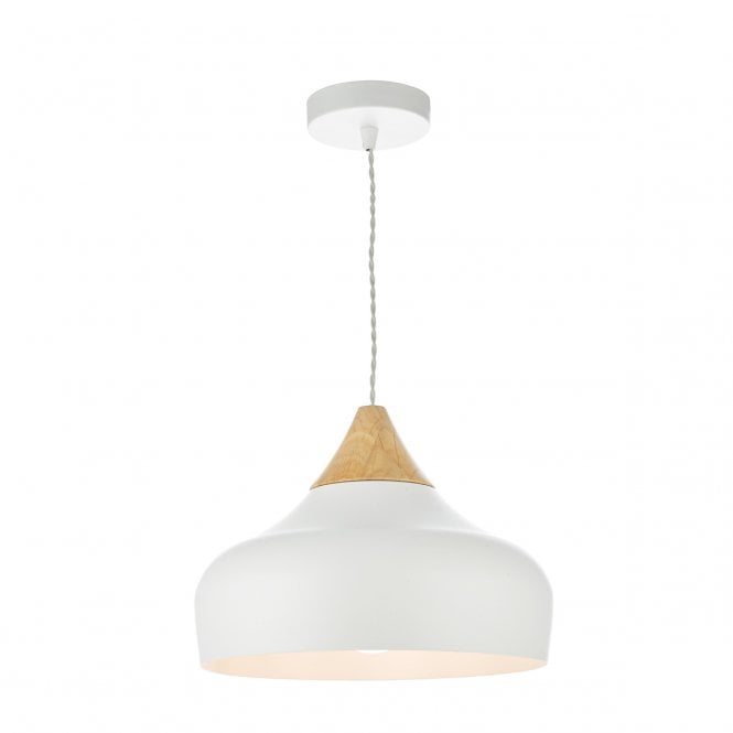 GAUCHO - White and Wood Ceiling Pendant