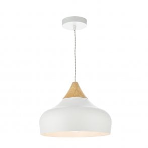 GAUCHO - White and Wood Ceiling Pendant