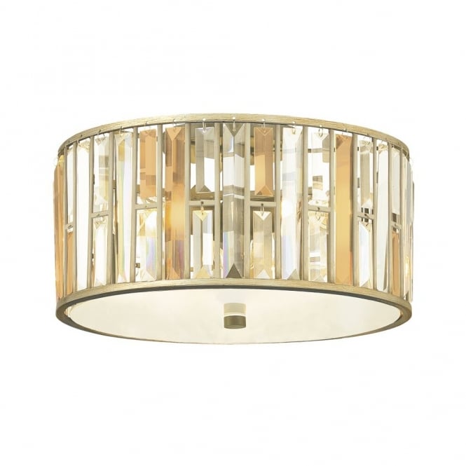 GEMMA - Flush Mount in Gold, Clear, Antique Silver