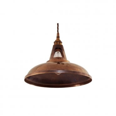 GENEVA - Industrial Brass Ceiling Pendant In Antique Brass