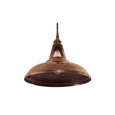 GENEVA - Industrial Brass Ceiling Pendant In Antique Brass