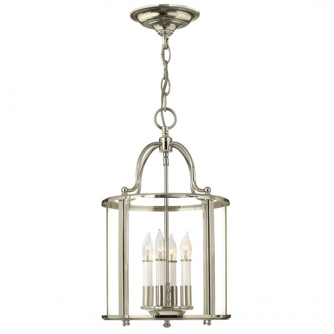 GENTRY 4 Light Medium Hanging Ceiling Pendant in Polished Nickel