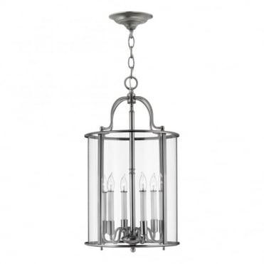 GENTRY - Large Ceiling Pendant in Chrome, Clear