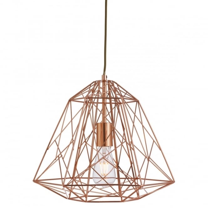 GEOMETRIC - Cage Ceiling Pendant Shiny Copper