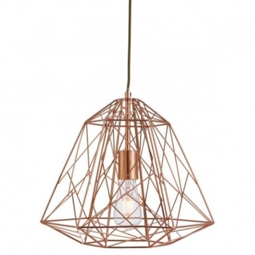 GEOMETRIC - Cage Ceiling Pendant Shiny Copper