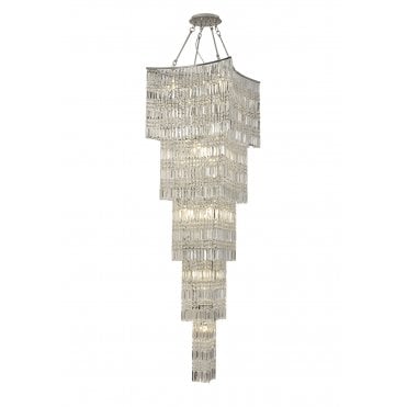 5 Tier Crystal Long Ceiling Pendant