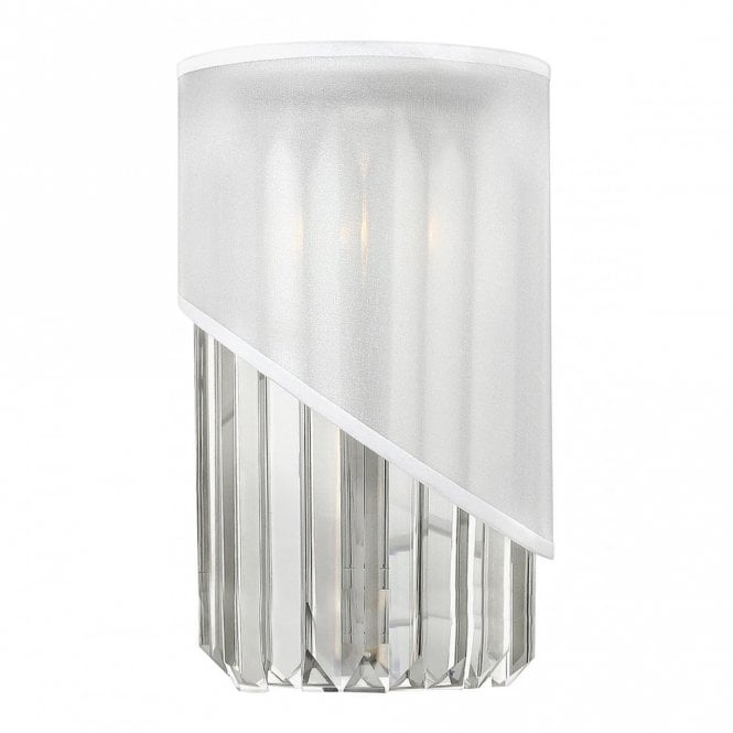 GIGI Wall Light Polished Nickel Asymmetric White Organza Shade Crystal