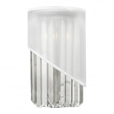 GIGI Wall Light Polished Nickel Asymmetric White Organza Shade Crystal