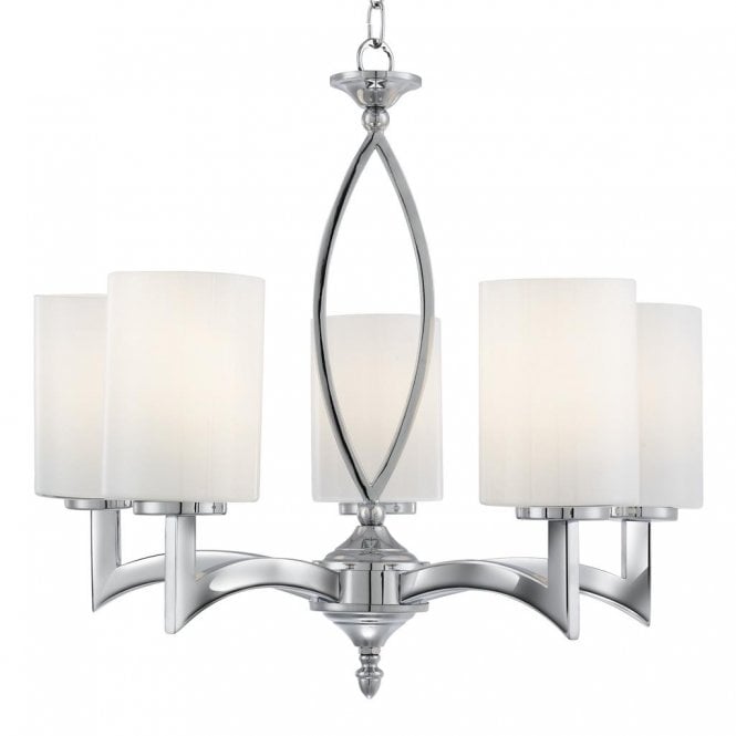 GINA 5lt CHROME FITTING WITH GLASS WHITE SHADE