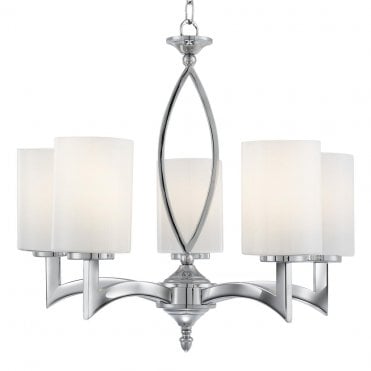 GINA 5lt CHROME FITTING WITH GLASS WHITE SHADE