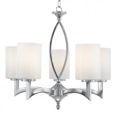 GINA 5lt CHROME FITTING WITH GLASS WHITE SHADE