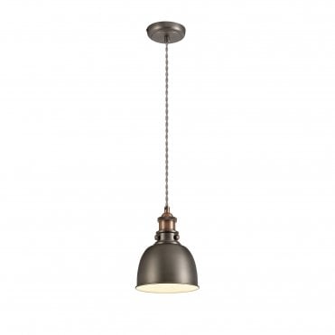 GIOVANNI Ceiling Pendant Light Antique Silver/Copper/White