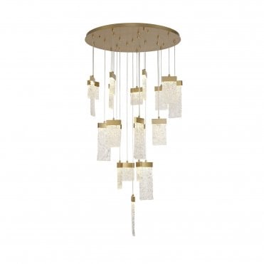 GLACIAL LED Ceiling Pendant With A Painted Brush Gold Finish