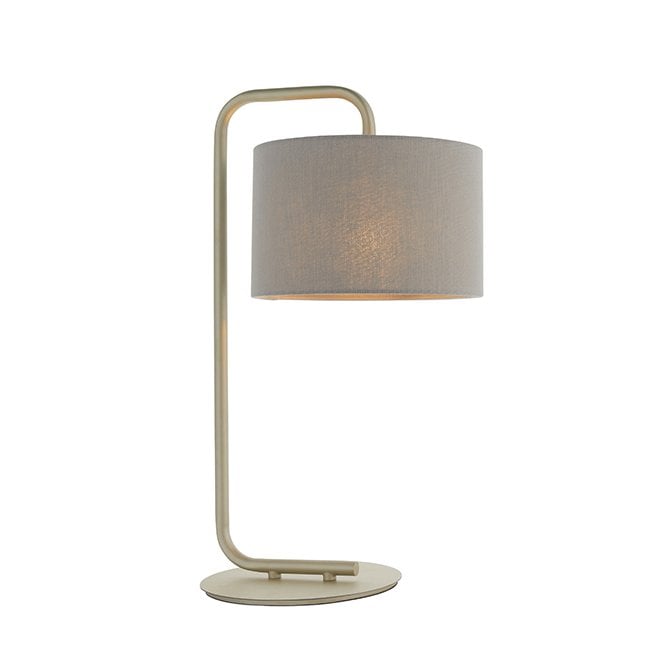 GLORY Champagne Painted Table Light With Grey Shade