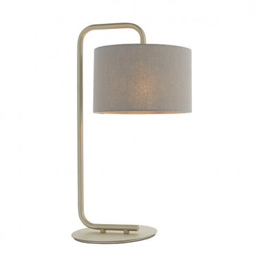 GLORY Champagne Painted Table Light With Grey Shade