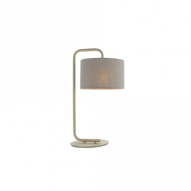 GLORY Champagne Painted Table Light With Grey Shade