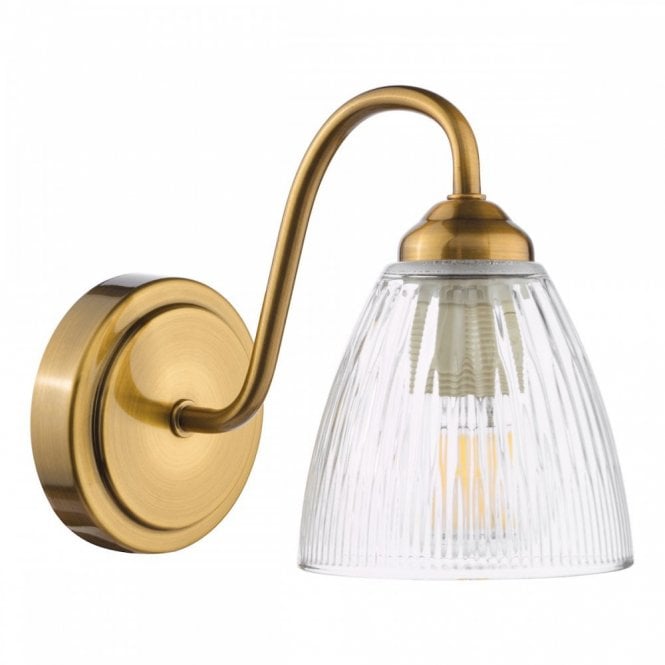 Glynis Wall Light - Antique Bronze and Ribbed Glass